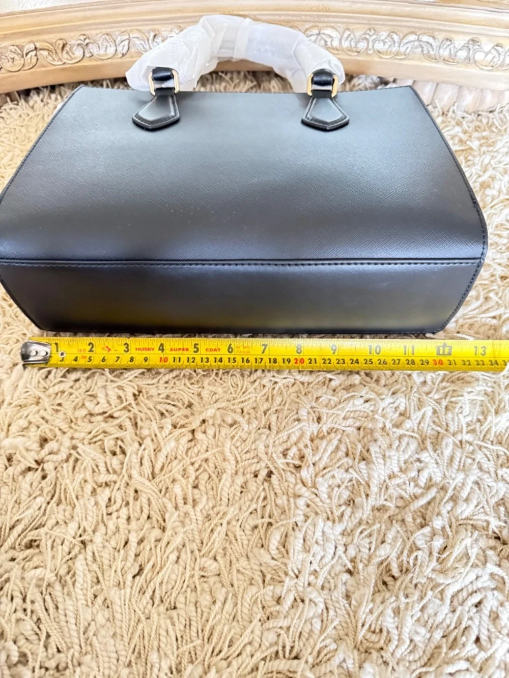 Michael Kors Sheila Convertible Satchel Black Vegan Leather Gold Hardware NWOT